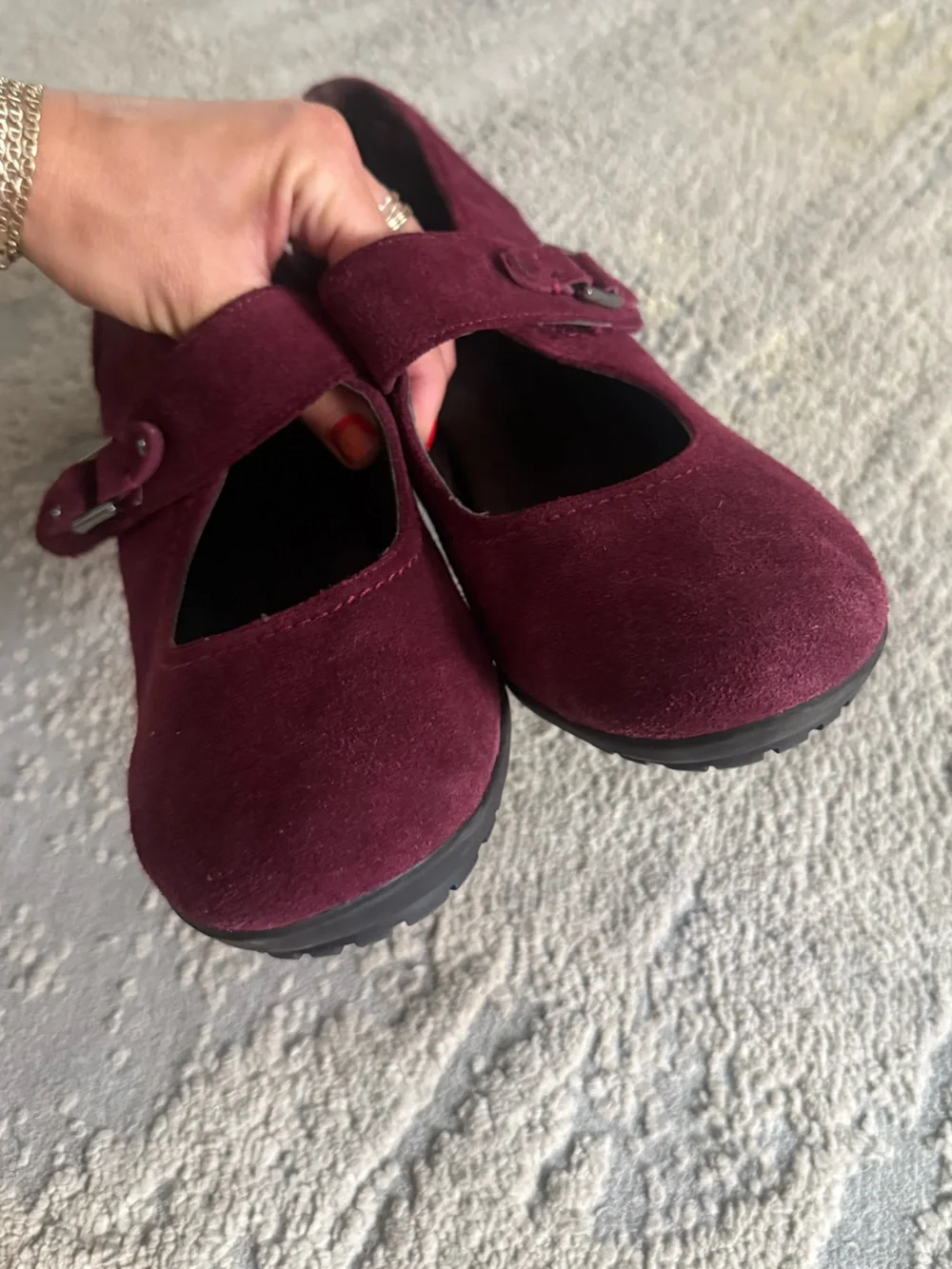 AEROSOLES Wine Burgundy Suede Mary Jane Heels comfort pumps 10